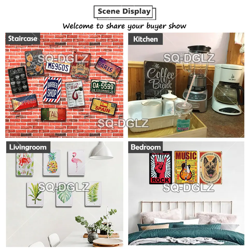 Jardin Fleur Fille Enseigne En Métal Vintage En Aluminium