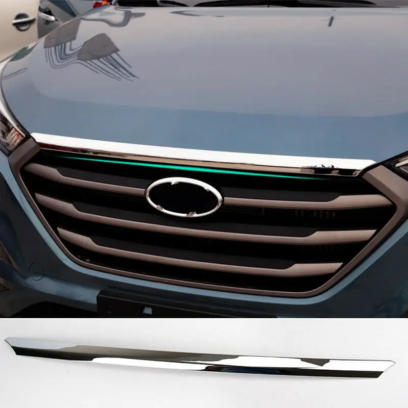 Для Hyundai Tucson хром Передняя капот губы рельефная Накладка для отделки бар 1 шт