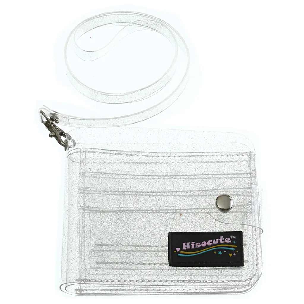 Модный женский однотонный прозрачный кошелек для карт - Цвет: Silver