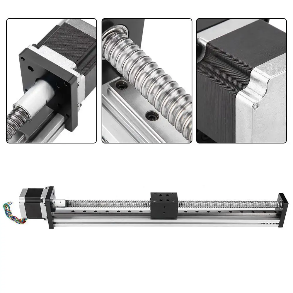 Heavy Duty Ball Screw Linear Stage Accuracy Sliding Table Slide Effective Stroke 400mm for NEMA 23 Motor