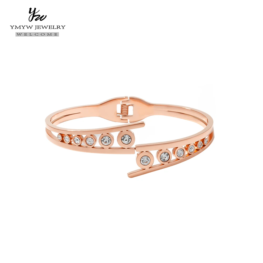 YMYW Brand 316L Stainless Steel Rose Gold Bracelets Cubic Zircon for Women Party Gift Stylish Unique Design 2019 | Украшения и