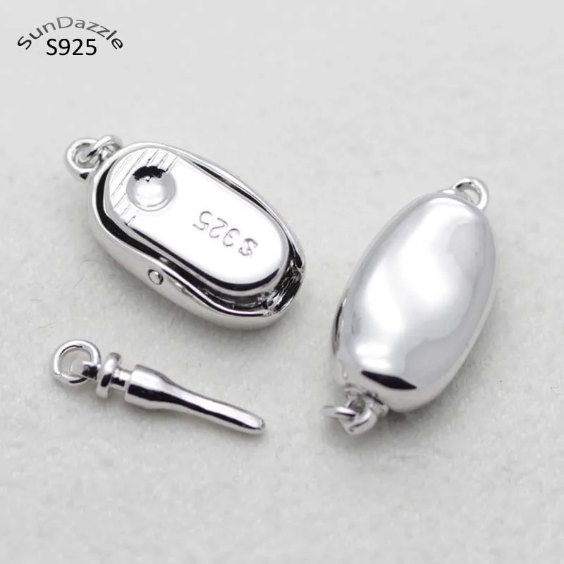 

Real Pure Solid 925 Sterling Silver Bean Buckle Clasps Claw Jewelry Making Findings Pearl Necklace Bracelet Buckles Accessories