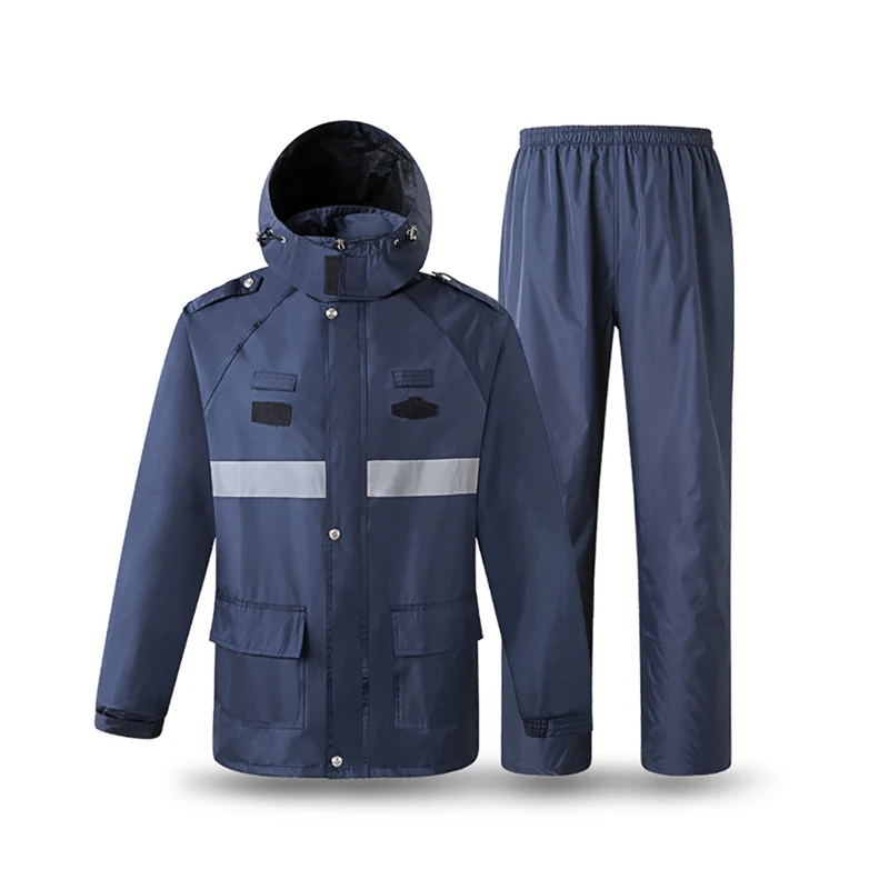 

Adult High Visibility Reflective Raincoat Road Traffic Rescue Rainwear Uniform Coat Jacket Riding Safety Warning Raincoat