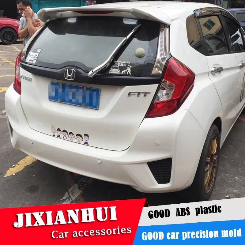 Спойлер для Fit 2014 2017 Honda Jazz RSWD ABS пластик Материал заднее крыло автомобиля Цвет