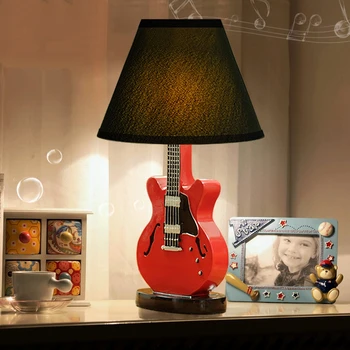 Preise Atmosphäre Cartoon Gitarre Tisch Lampe Moderne Designer Dekorative Schreibtisch Lichter Kinder Zimmer Schlafzimmer Nacht Studie Livng Zimmer Studio