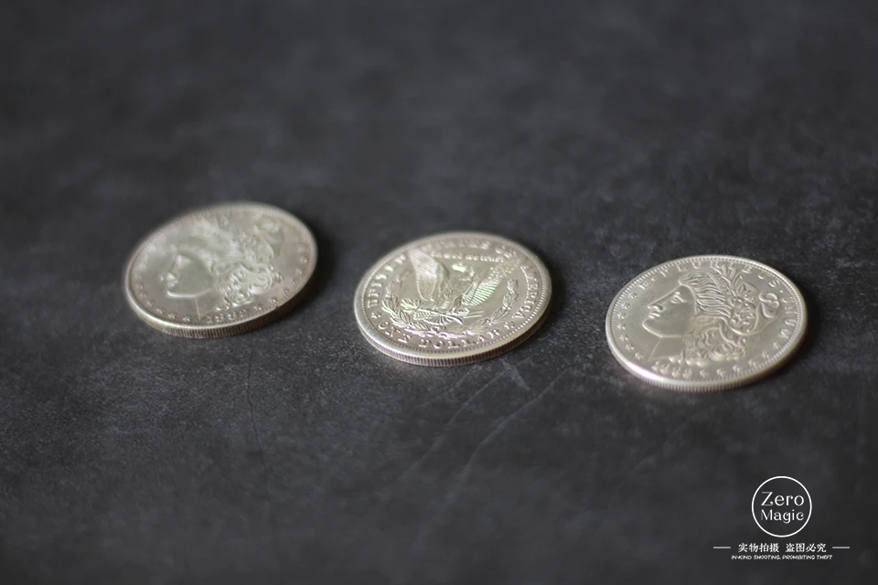 Triad Coins(Morgan Gimmick) от Joshua Jay Coin Волшебные трюки карты реквизит мерцающие монеты исчезновение супер визуальный эффект
