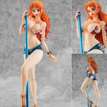 

23cm One Piece Anime Figures Nami Pole dance PVC Action Figure Bra removable Ver. Collection Model Doll Toys