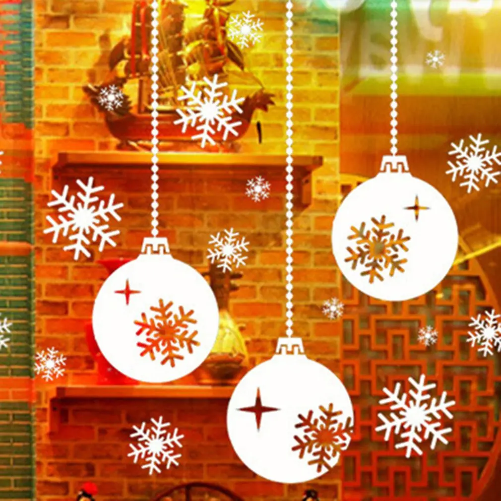 Настенные рождественские наклейки на окна, рождественские украшения для дома, рождественские украшения, на Рождество и год