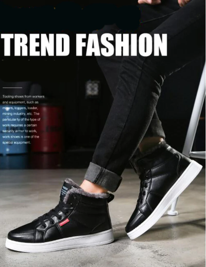 Zapatos de algodón para hombre, botas de nieve de alta ayuda, versión  coreana, de terciopelo grueso, cálidos, informales, salvajes| | - AliExpress