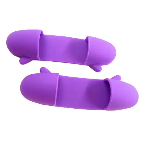 Фиолетовый Новинка, Прямая, 1 пара, мини Силиконовый Термоизолированный зажим для пальца, чаша, тарелка, держатель - Цвет: Фиолетовый