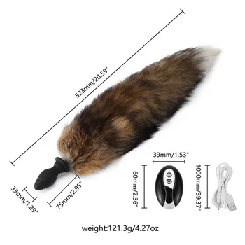 10 Speed Wireless Remote Vibrating Fox Tail Anal Plug Sex Toys Silicone Furry Butt Plug Flirt Anus Plug Adult Toys For Couples 6
