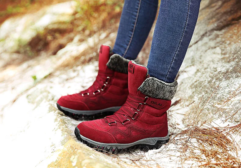 Gomnead/зимние походные ботинки; женские кроссовки; уличная походная обувь; горные треккинговые ботинки; теплые хлопковые ботинки для ходьбы; дышащие