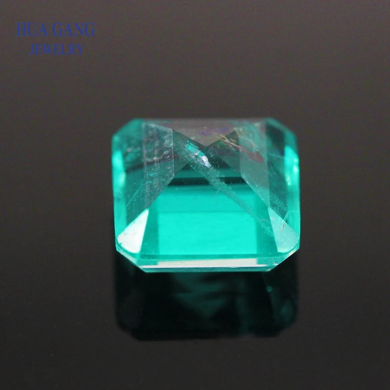 Искусственный камень Paraiba квадратные фаски порезанные синтетические кристаллы и
