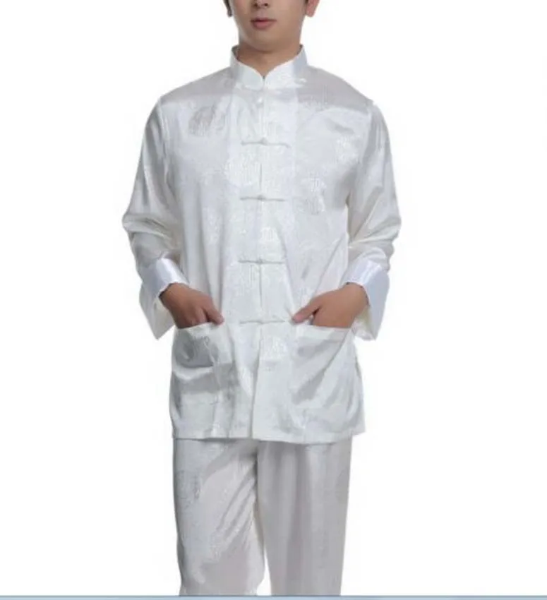 5 colour Chinese Style men's Dress silk kung fu tang suit pajamas pajamas set silk pajamas man pajamas set Tai Chi Martial Arts Suits Set Size M-3XL
