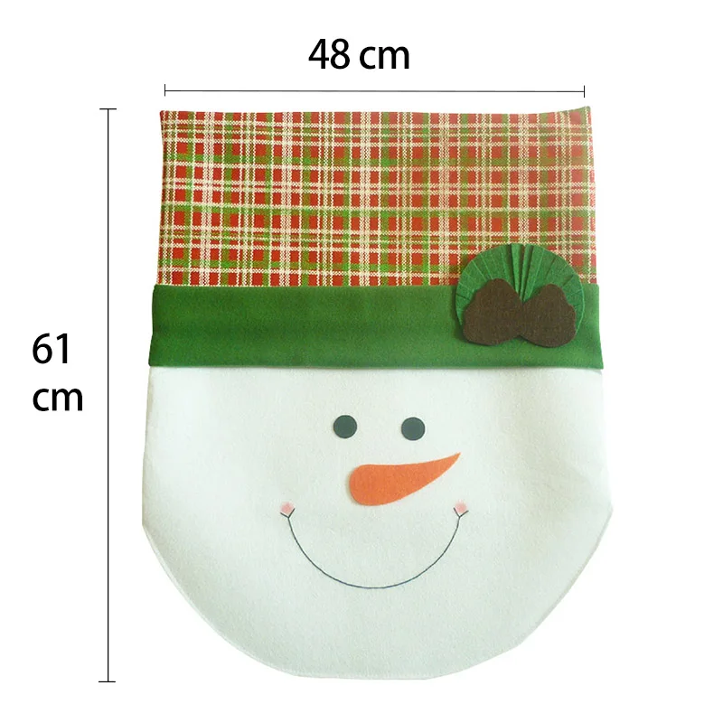 1pcs Christmas Decoration Chair Back Cover navidad Snowman Plaid Chair Covers Christmas Ornament for Home New Year Decoration