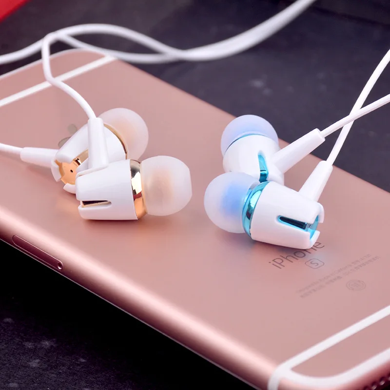 

Sound Quality Metal In Ear Wired Crack Earbuds 3.5mm Super Bass Music Sport Headset with Mic for Samsung Xiaomi Huawei Vivo
