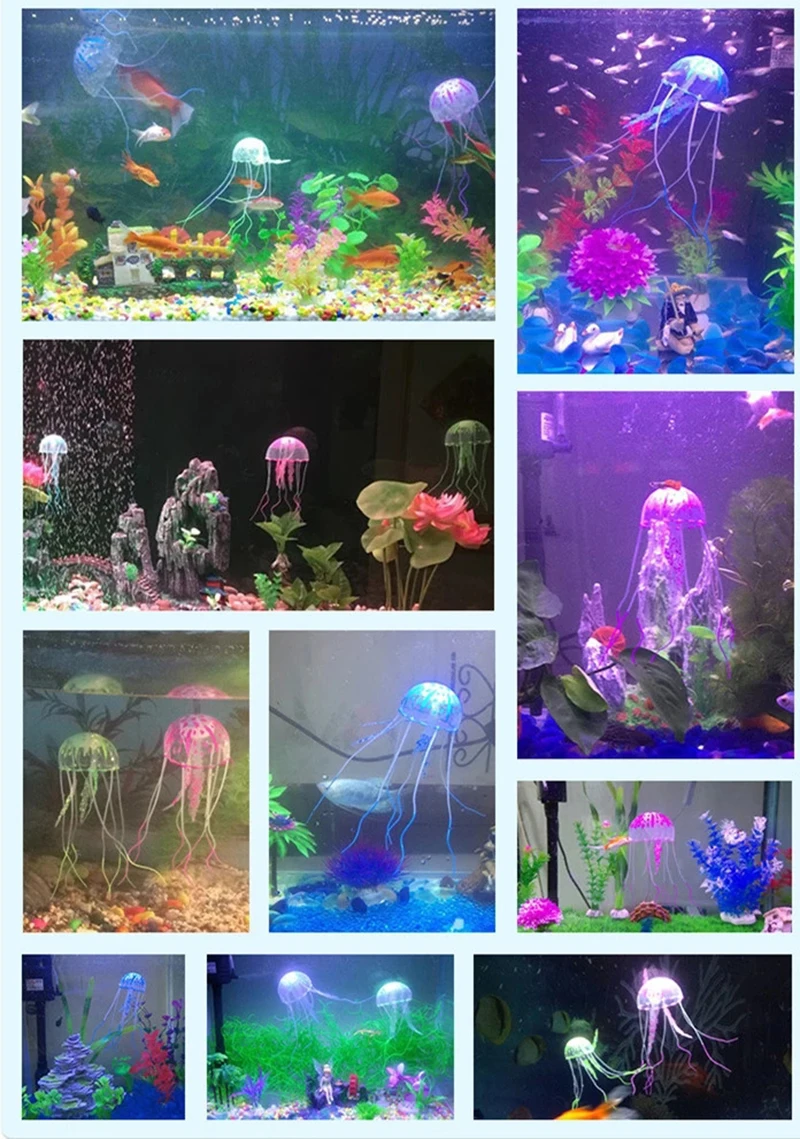 Водный пейзаж, светящийся эффект, искусственные медузы, аквариум, украшение для аквариума, мини-подводная лодка, украшение, 1 шт