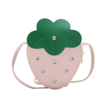 

Children cute Strawberry Bag Baby Messenger Bag Girl Fashion cartoon Bag Cute Mini Coin Purse