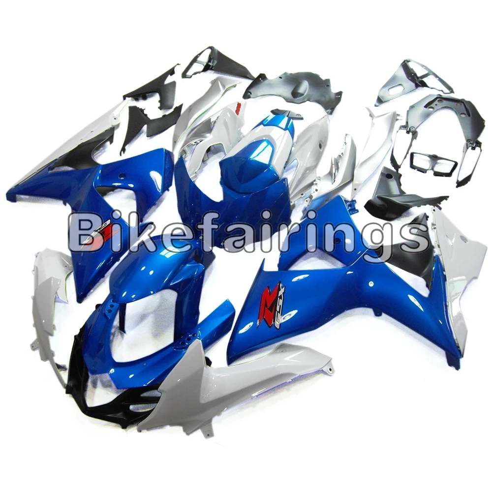 Синий Обтекатели из белого пластика для Suzuki 2009 2010 2011 2012 2013 K9 GSXR1000 GSX-R1000 корпусов капот средства ухода за кожей Работа комплект