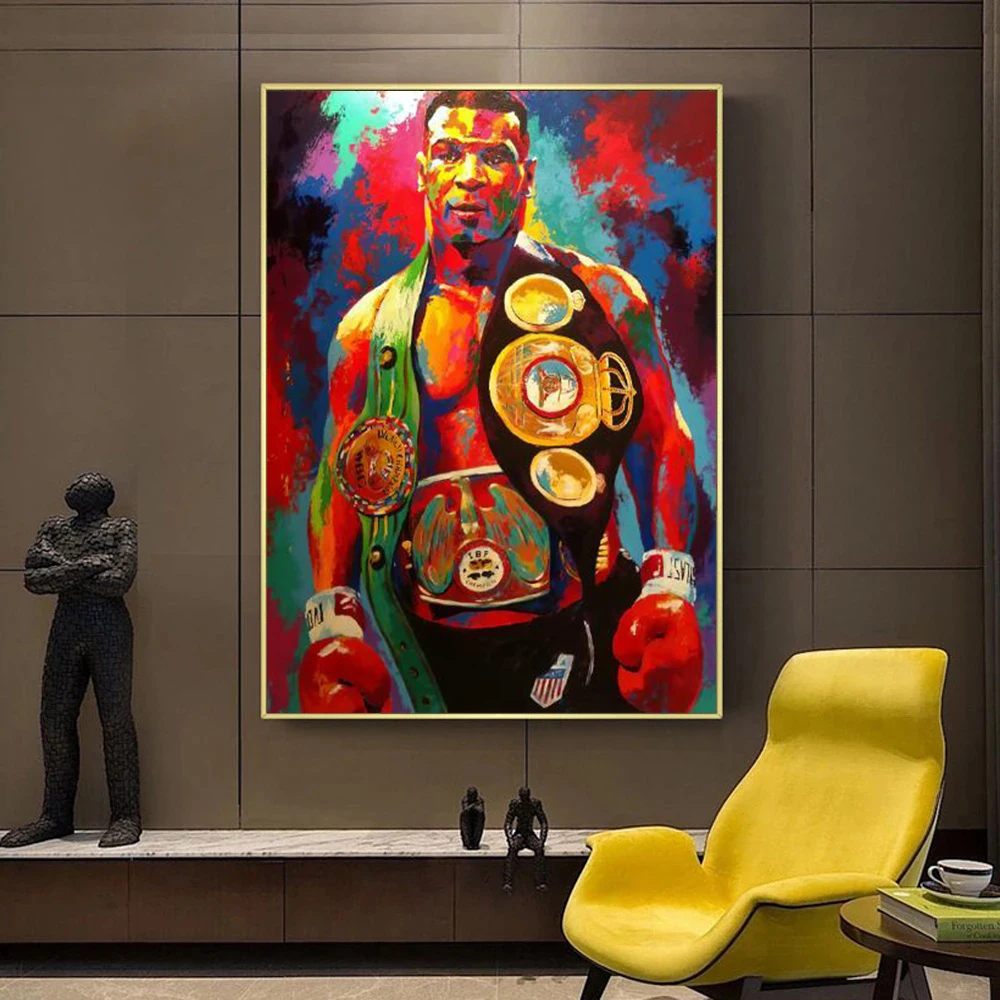 Mike Tyson Graffiti Wall Art Painting Printed on Canvas
