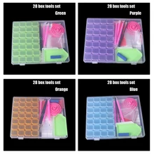 

224/56/28 Slots Cross Stitch Diamond Embroidery Accessories Boxes DIY Diamond Painting Organizer Storage,Broderie,Case Tools