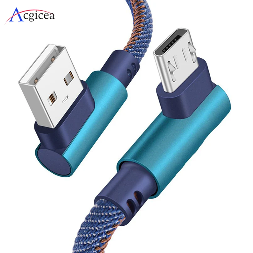 Micro Usb кабель для samsung S7, huawei, Xiaomi Redmi, быстрая зарядка, синхронизация данных, USB кабель, 90 градусов, зарядное устройство, Microusb шнур, 0,25 м, 1 м, 2 м