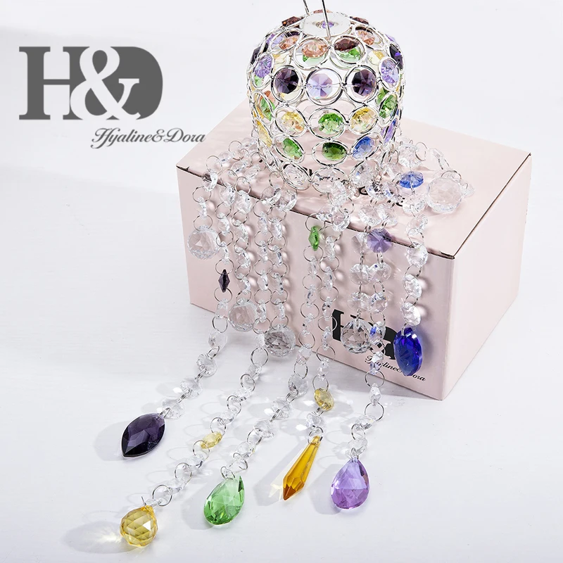 H &amp D подвесные колокольчики ветра для сада хрустальный шар капля призма Ловец