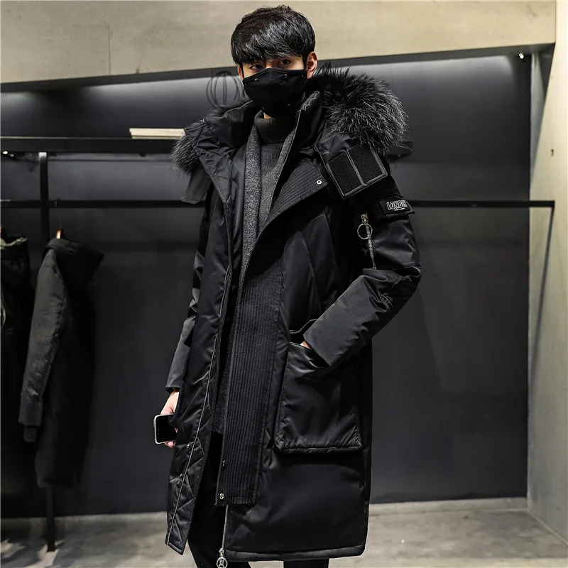 

Winter Korean version of the thickened down jacket in the long trend of handsome men's jacket
