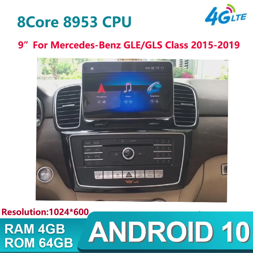 

IPS Android10.0 4+64G Car radio multimedia GPS Navigation For Mercedes Benz Mercedes-Benz GLE / GLS Class 2015 2016 2017 2018