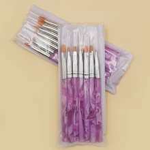 7 шт./компл. ногти, декорирование, цветы кисть для рисования постепенное затемнение инструмент необычная на одно плечо головки 3d Маникюр гель для ногтей Полировка ручка