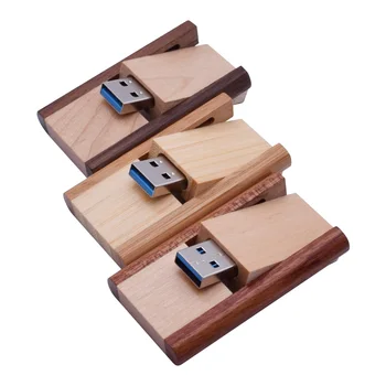 

Wooden USB Flash Drive 3.0 Logo Customized Rotatable Pendrive 8GB 16GB 32GB 64GB Pendrive Memoria USB Flashdrive Gifts Wedding