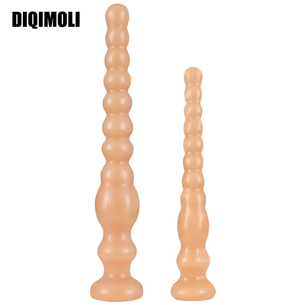 Runde Perlen Überlänge Anal Plug Dildos Gesunde PVC Weich Anal Dilatator Sex Spielzeug für Stimulation von einem_voghion.com