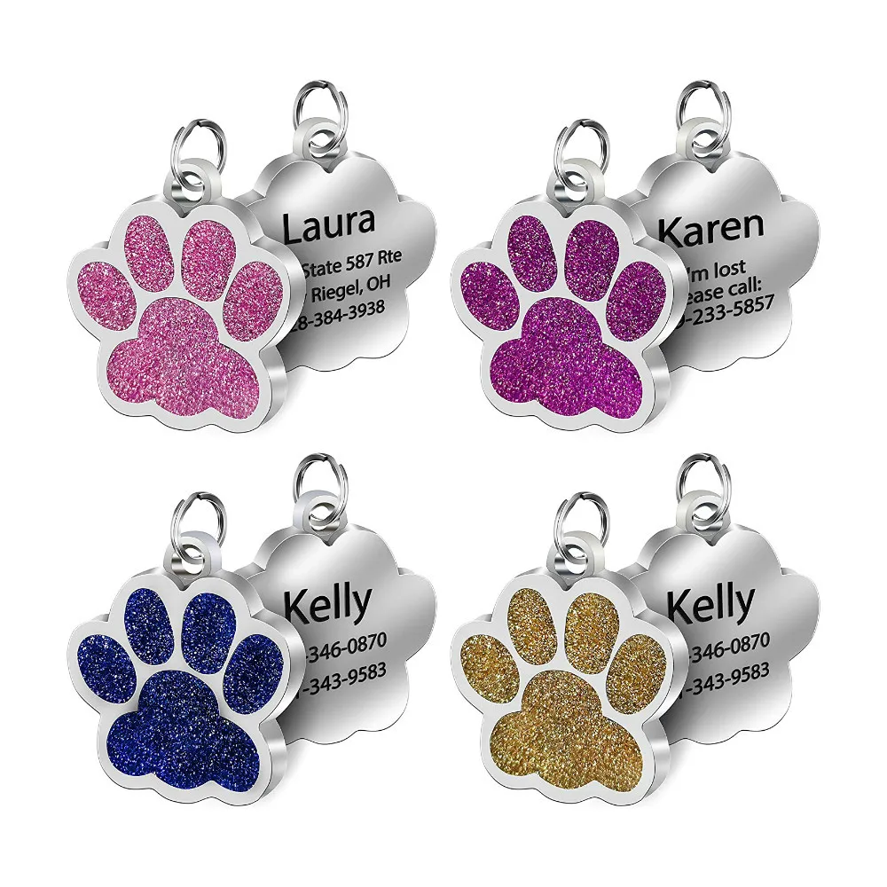 

Customzied Pet ID Tag Cat Dog Collar Pet Charm Engraved Pet Name Number Address Pendant Puppy Cat Necklace Collar Accessories