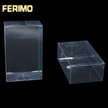 

400pcs Transparent Plastic PVC Box Gift Packaging Small Clear Waterproof Folding Carton Candy Cosmetic Wedding 3*5*8cm