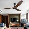 60 70 Inch Large Ceiling Fan Only Remote Control DC Motor Reverse Wood Blades Fans Lighting High Quanlity Design Wooden Fans 2
