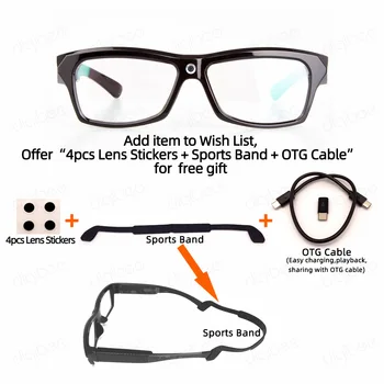 

TR90 frame UVC vibrato smart camera/photo glasses, Android OTG HD 1080P driving record sports DV, car security camera