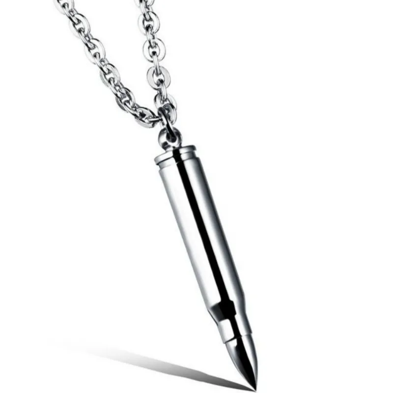 Fashion charm personality three-dimensional men and women pendant bullet titanium steel necklace | Украшения и аксессуары