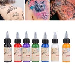 29.6ml x 7pcs Professional Portable Body Makeup Tattoo Ink Long Lasting Easy Fast Coloring Microblading Tattoo Pigment Supplies
