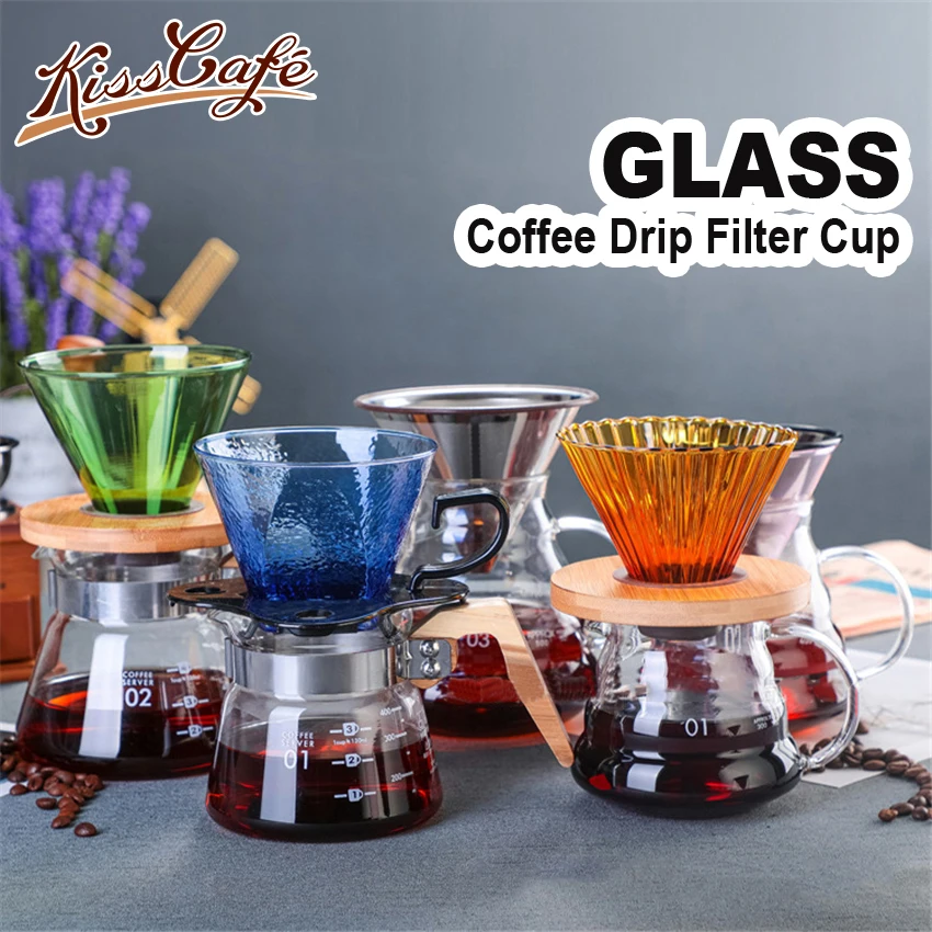 

Coffee Drip Filter Cup Barista Portable Glass Manual Coffee Maker Filter Bowls V60 Funnel Dripper Espresso Coffee Accessories