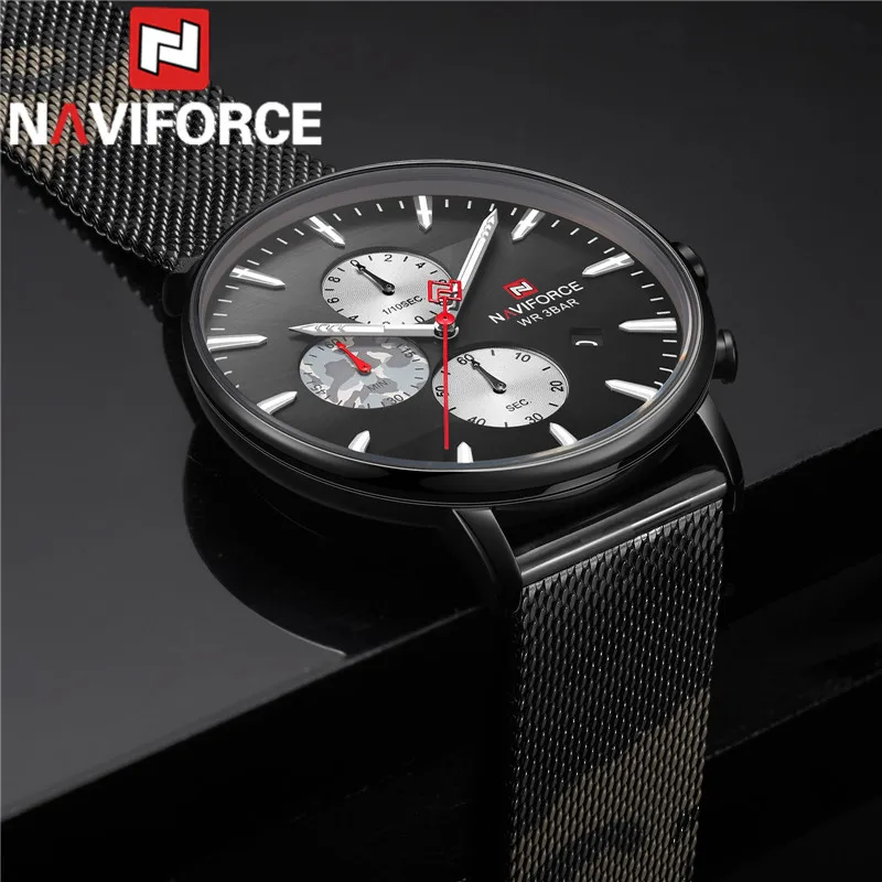 Часы наручные NAVIFORCE мужские с хронографом спортивные брендовые Роскошные