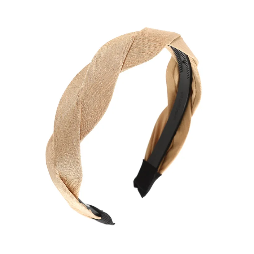 LEVAO Serpentine Winding Cross Headband Vintage Hairbands Bezel Turban Women Girls Hair Accessories Hair Hoop Headwear Fashion - Цвет: satin 4