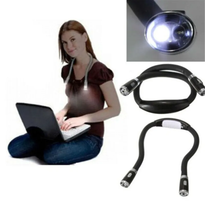 Creative Neck Cuddle Lamp LED Night Light Flexible 4 Modes LED Battery Powered Handsfree Reading Book Light Lamp Ipad Laptop