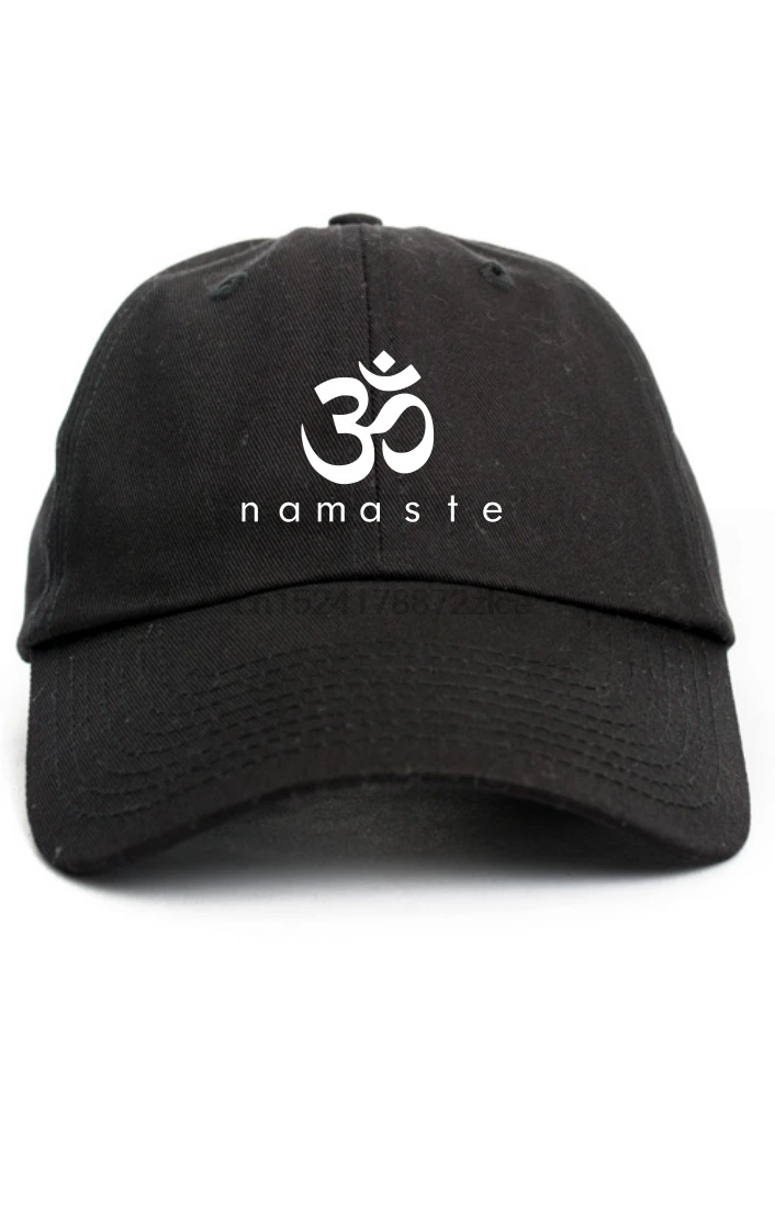 Регулируемая Черная шапка с надписью «Namaste»
