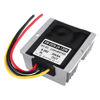 

120W DC 9-36V to 24V 5A Buck Boost Power Converter Waterproof Multiple Protection Step Down Module Voltage Adapter