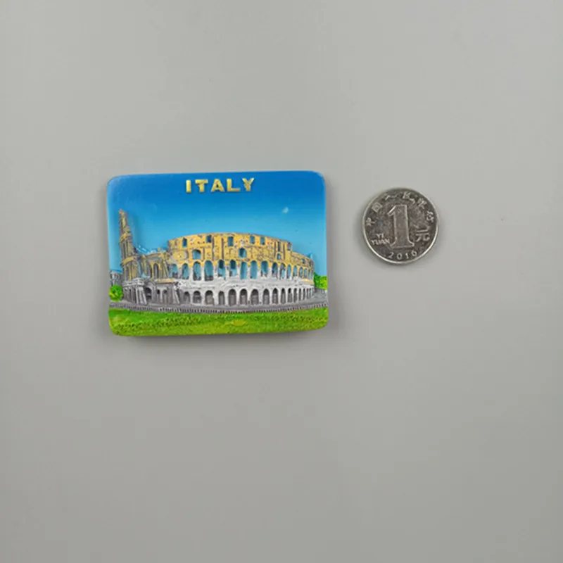 World Fridge Magnet Fridge Magnets Italy Rome Resin Fridge Magnet Sticker World Travel Souvenir Magnetic - Цвет: Square Colosseum