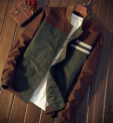 4XL Новые мужские куртки осенние военные мужские пальто модные тонкие повседневные куртки Мужская Верхняя одежда бейсбольная форма SA461 - Цвет: Хаки