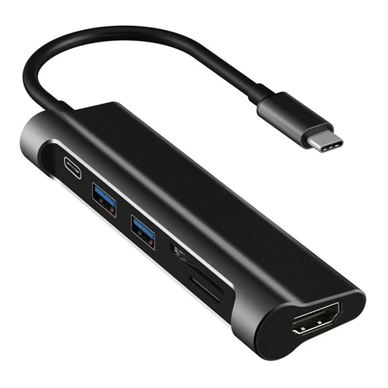 LHMZNIY usb-хаб 3,0 type-C концентратор USB-C 3,1 до USB3.0 к HDMI TF SD Reader слот шесть в одном док-станция для нового ноутбука Macbook