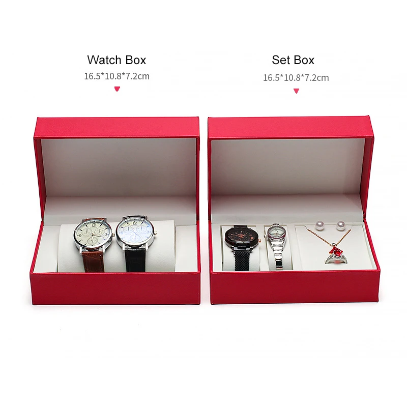 Multifunction Pu Watch Gift Box Necklace Ring Set Jewelry Holder Portable Earring Pendant Organizer Case