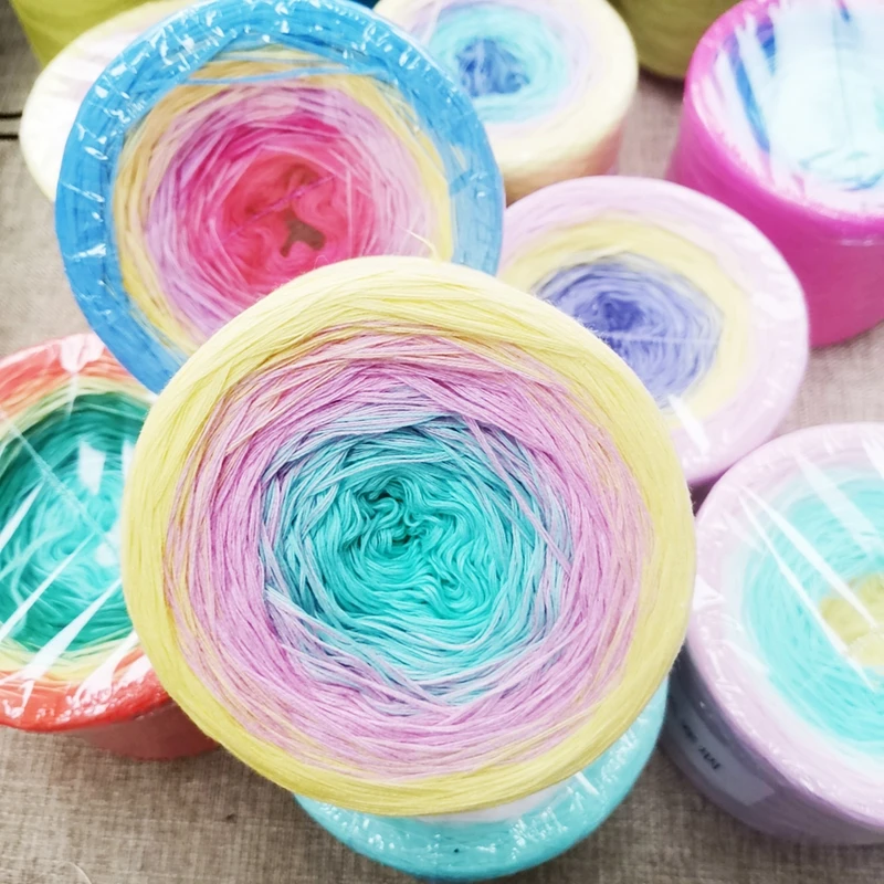 Knitting Yarn Knitting Wool Yarn Crochet Yarn Cotton Yarn Cotton Knitting Yarn 300g 100% Organic cotton blend yarn spring and summer crochet yarn clothes skirt lace line DIY hand-woven Soft 1000 Meter