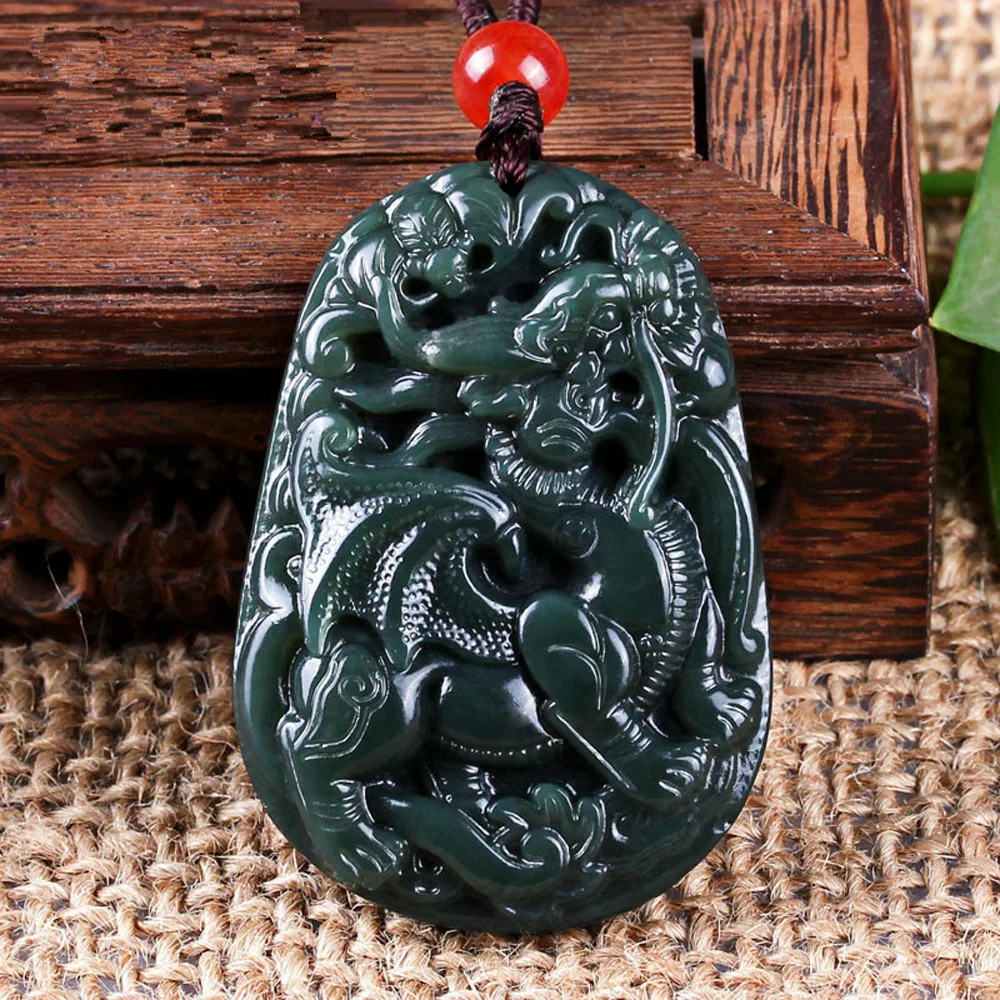 Кулон Kirin XinJiang HeTian Jade, дропшиппинг, амулет, летающий, kylin Nephrite, ожерелье для женщин и мужчин, подарки